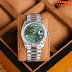 EW Factory Rolex Daydate 40mm 2836 Movement DD White/Green/Blue Watch